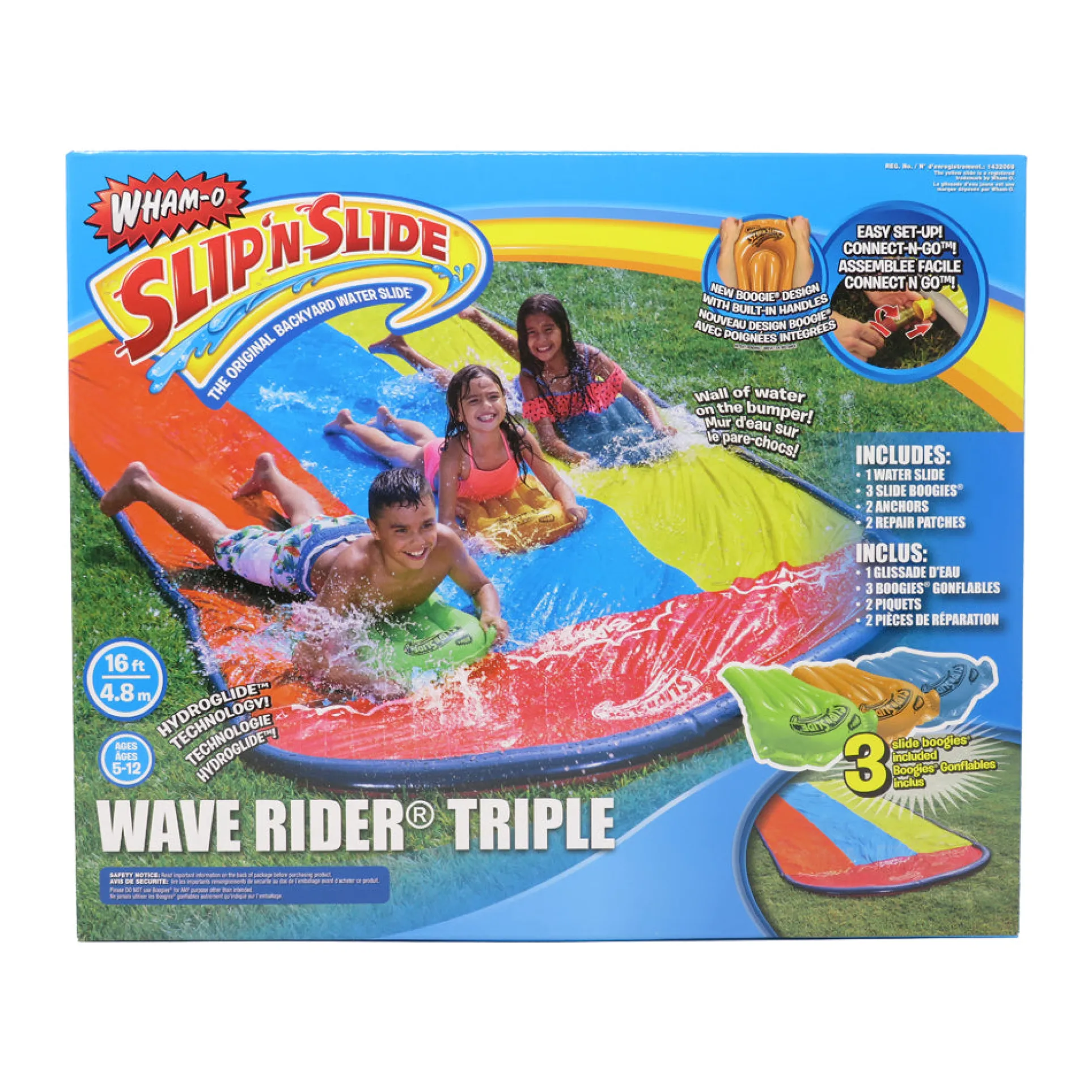 Wham-O Slip 'N Slide Wave Rider Triple with Inflatable Boogies