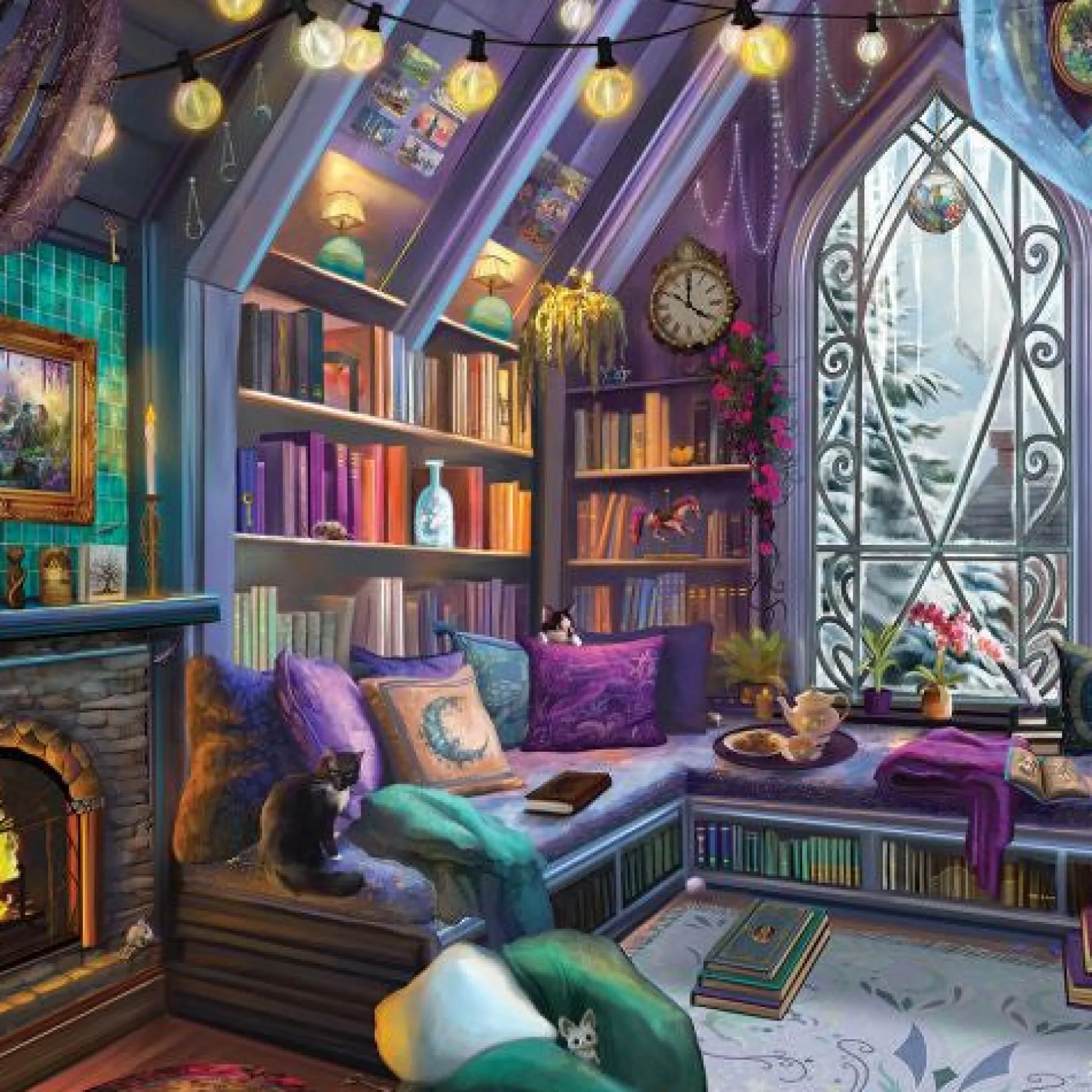 White Mountain Book Nook Themed Jigsaw Puzzle - 1000 pc