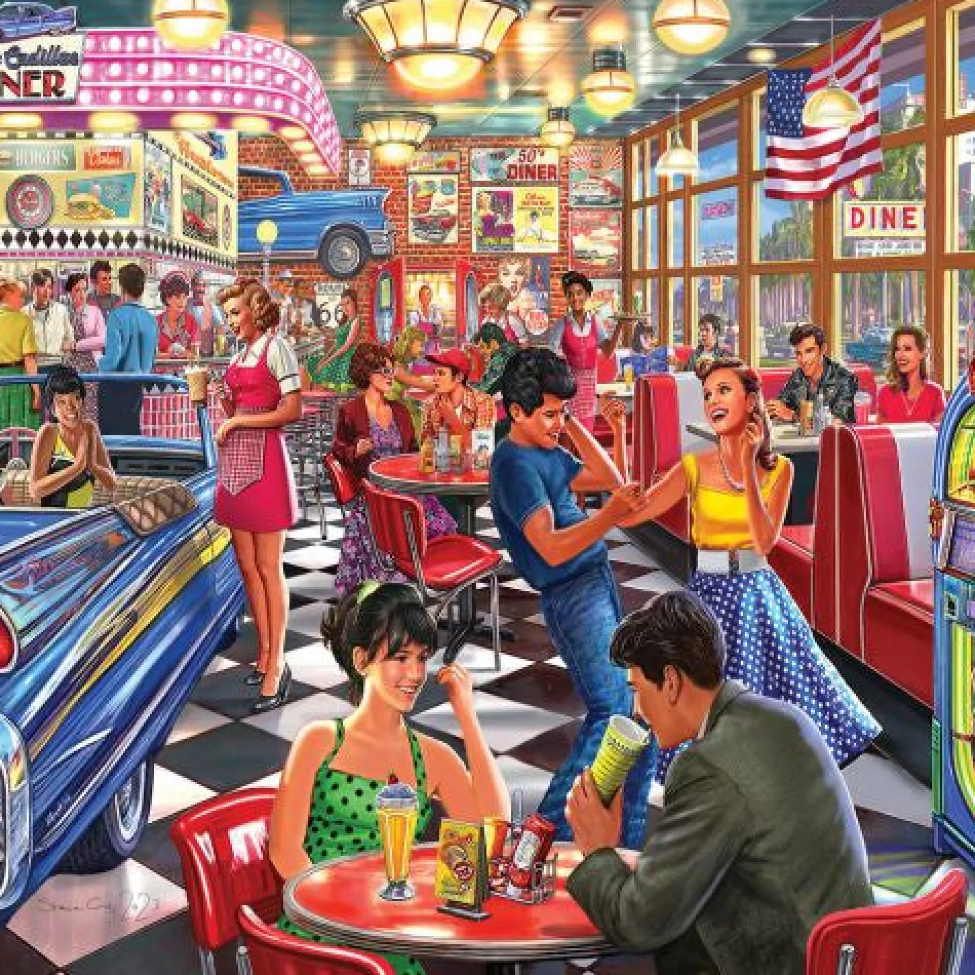 White Mountain Classic American Diner Jigsaw Puzzle - 500 pc