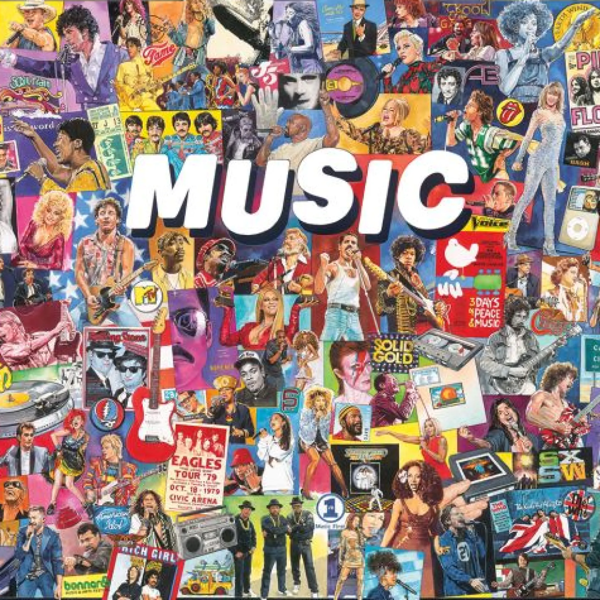 White Mountain Iconic Music Legends Jigsaw Puzzle - 1000 pc