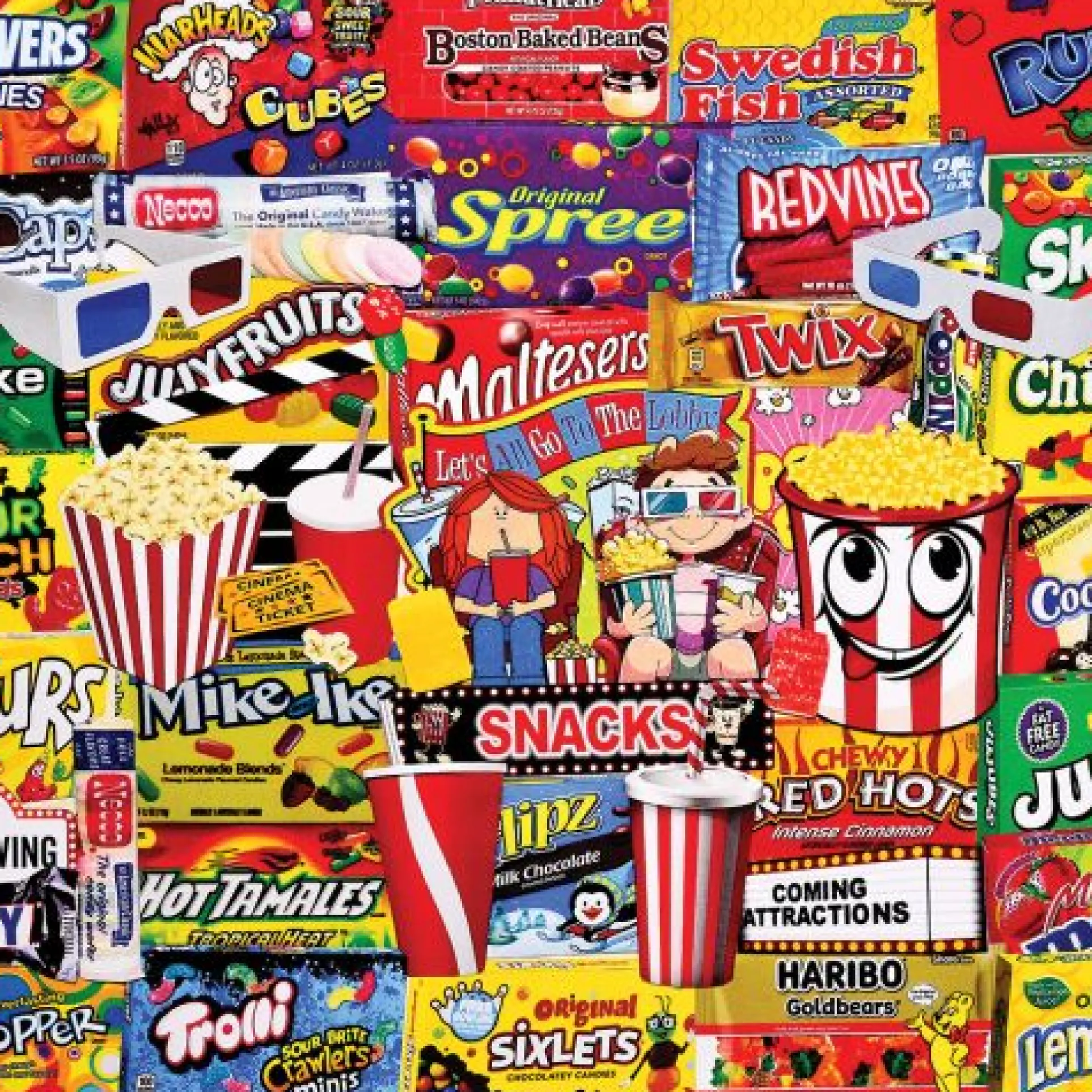 White Mountain Movie Snacks Collage Jigsaw Puzzle - 1000 pc