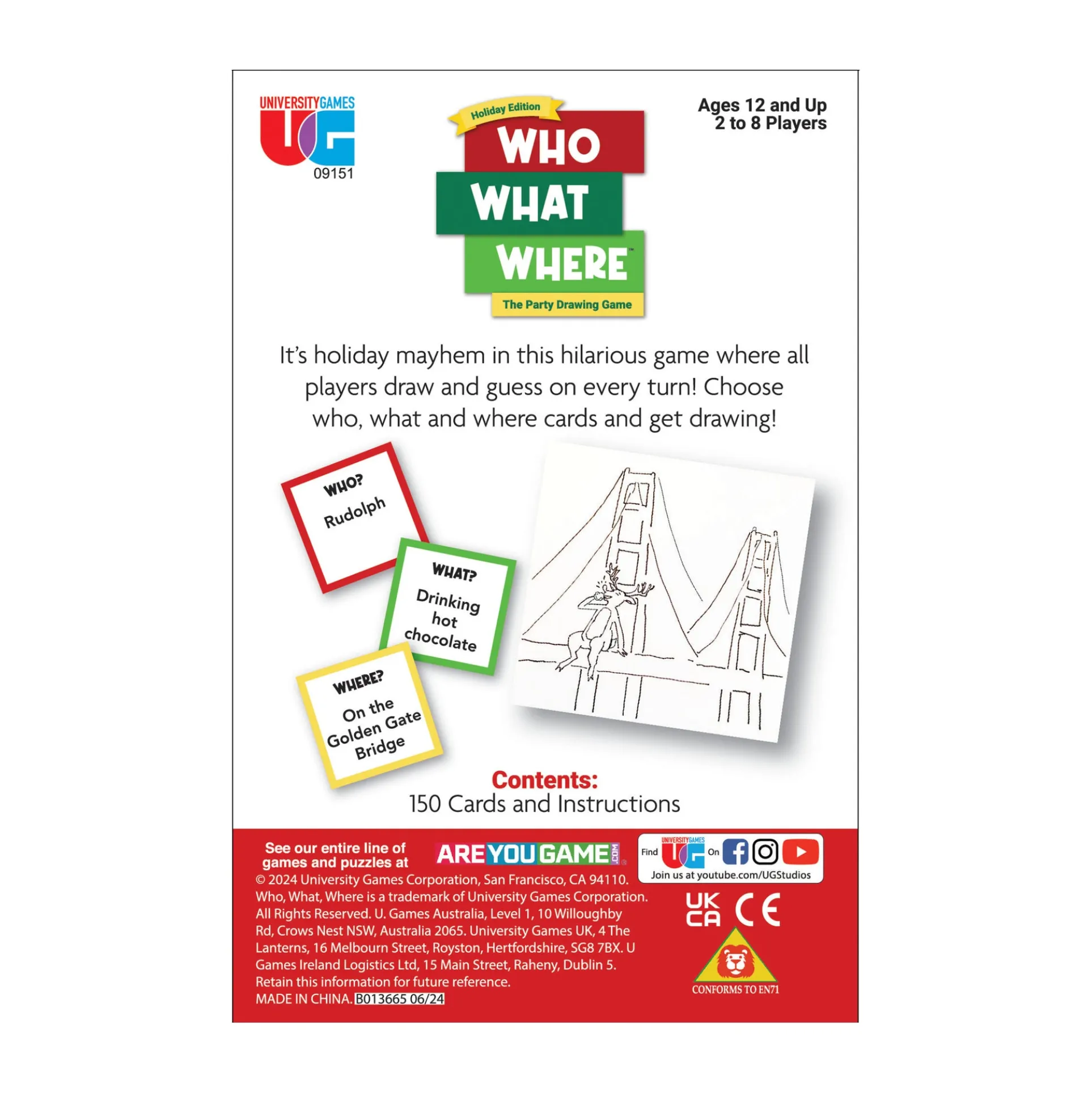 Who What Where Holiday Edition Party Drawing Game