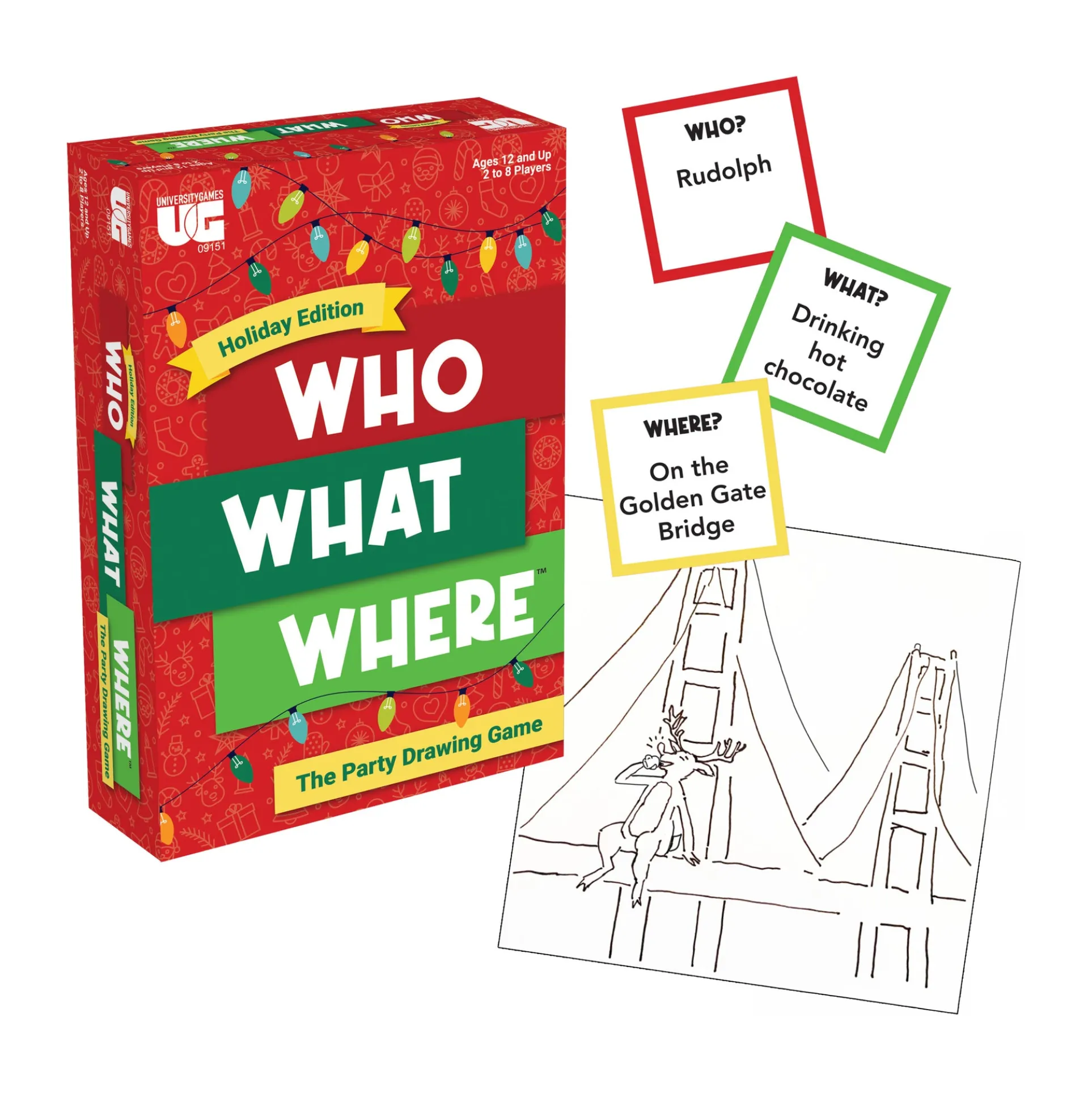Who What Where Holiday Edition Party Drawing Game