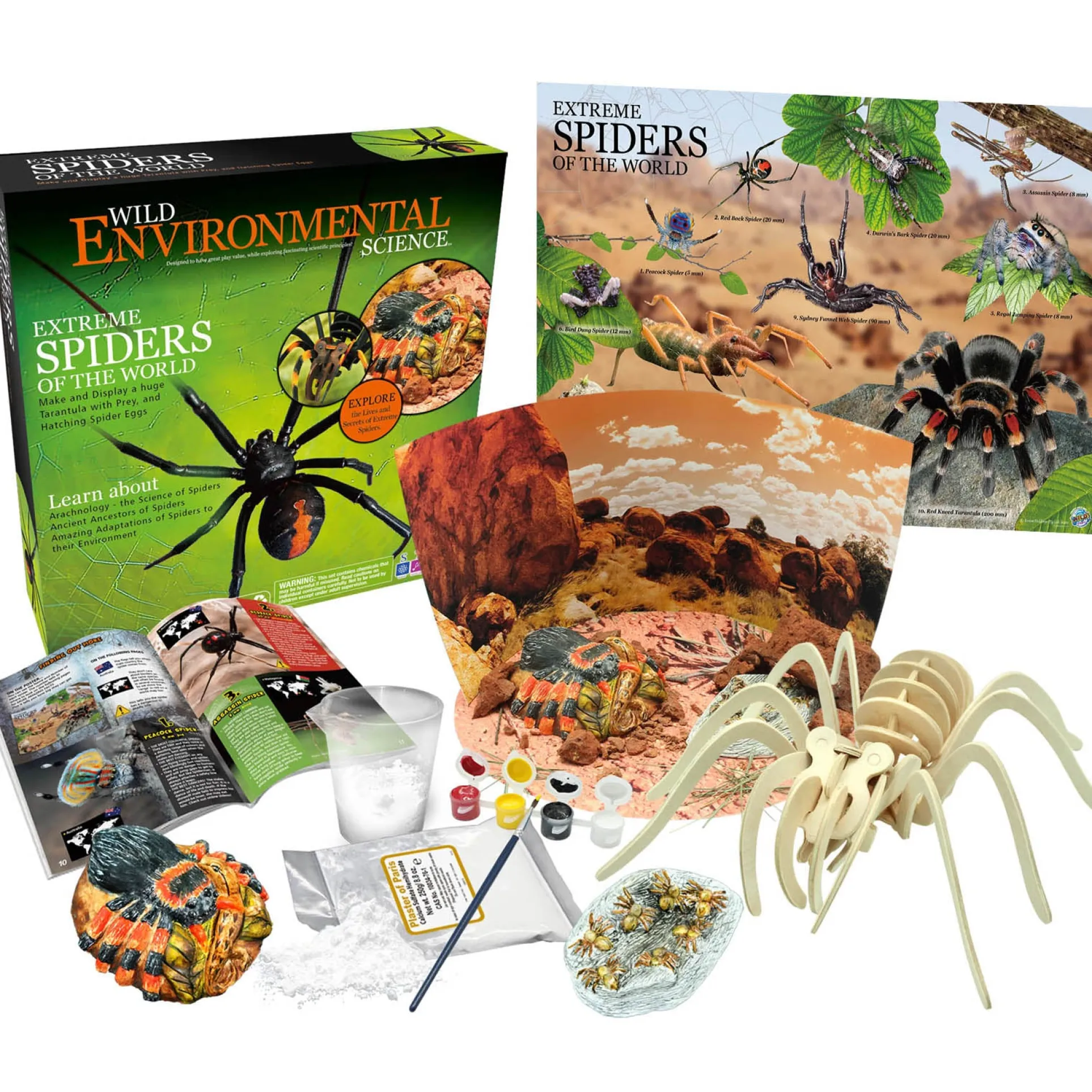 Wild Environmental Science Extreme Spiders Kit - Educational Spider Model Set