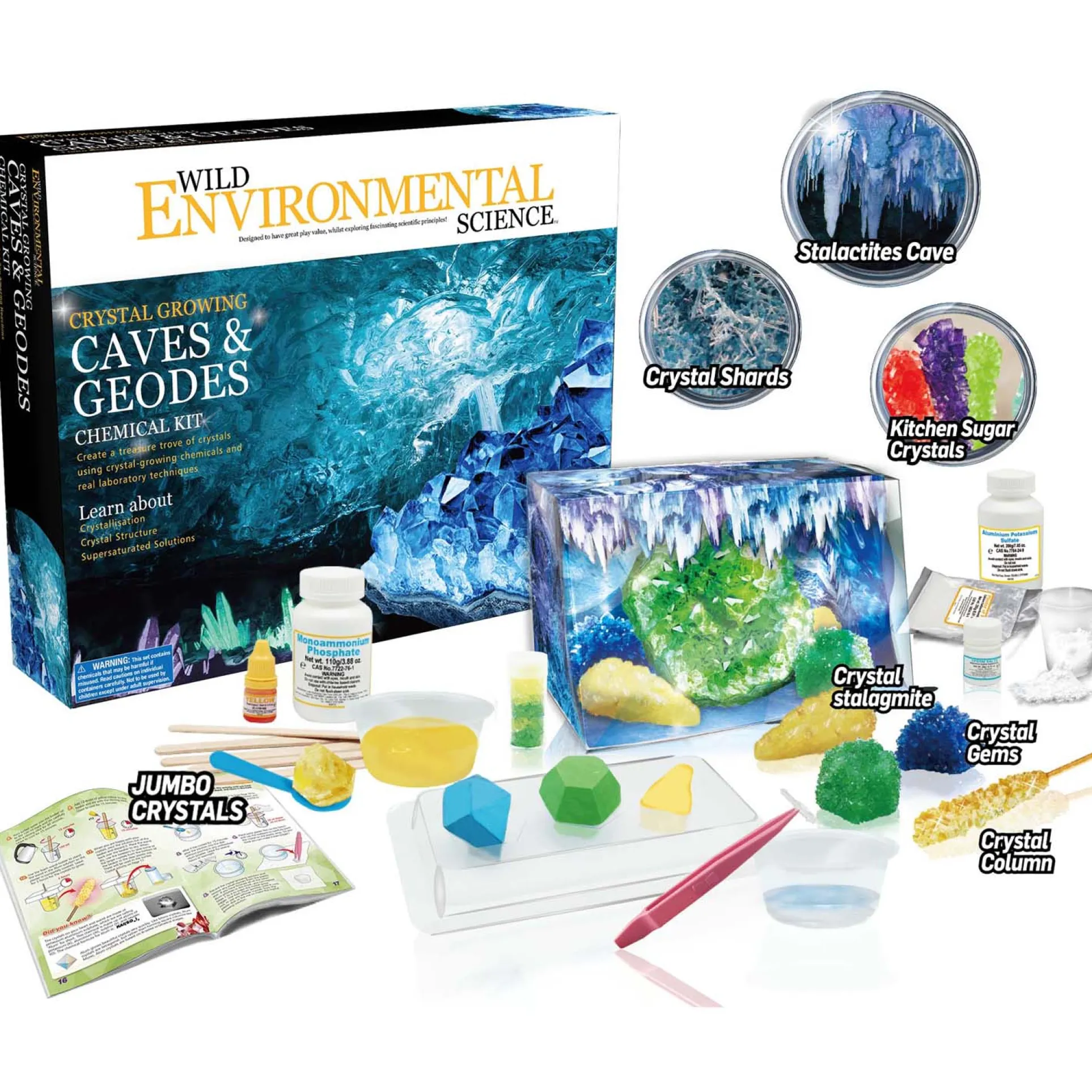 Wild Environmental Science Crystal Caves & Geodes Kit - Grow Stalagmites & More