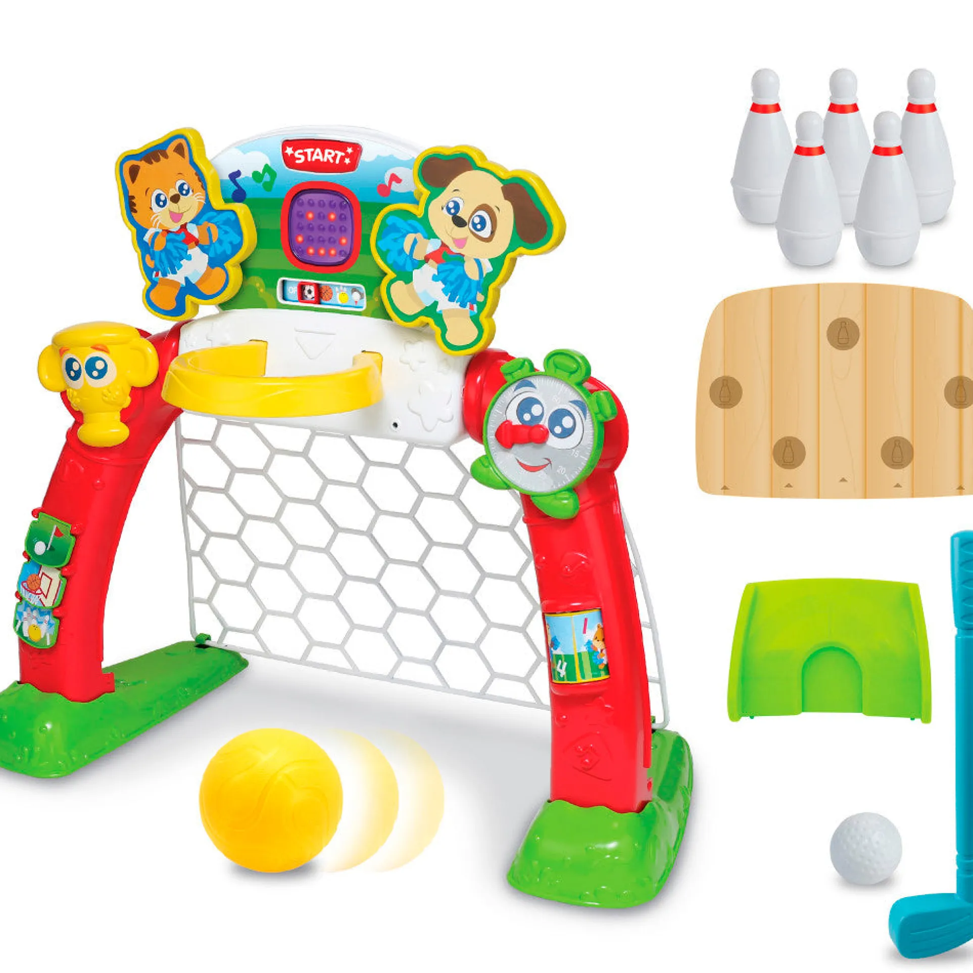 Winfun 4-in-1 Sports Center Toy: Soccer, Basketball, Bowling & Golf