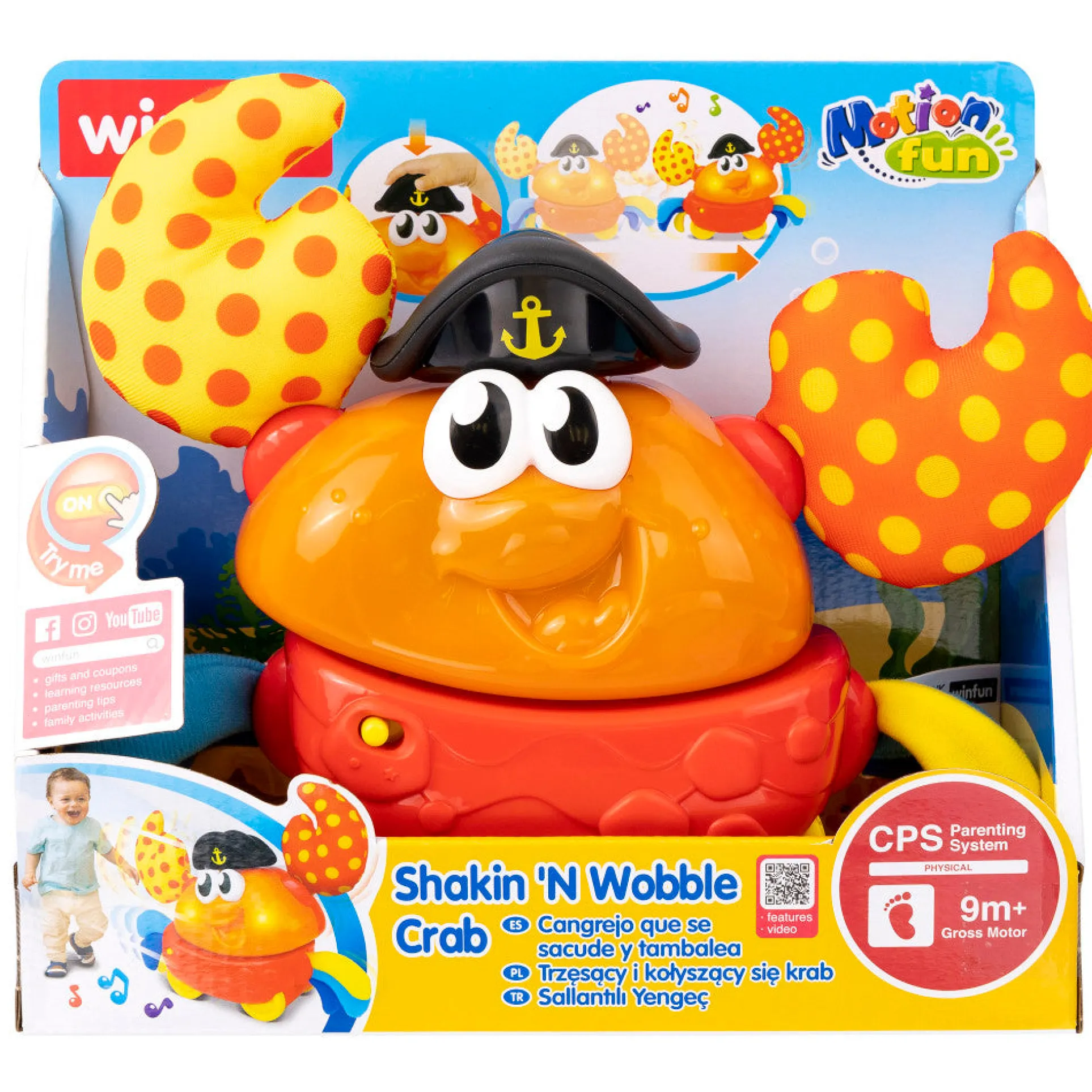 Winfun Shakin 'N Wobble Crab – Interactive Light & Sound Toy for Toddlers