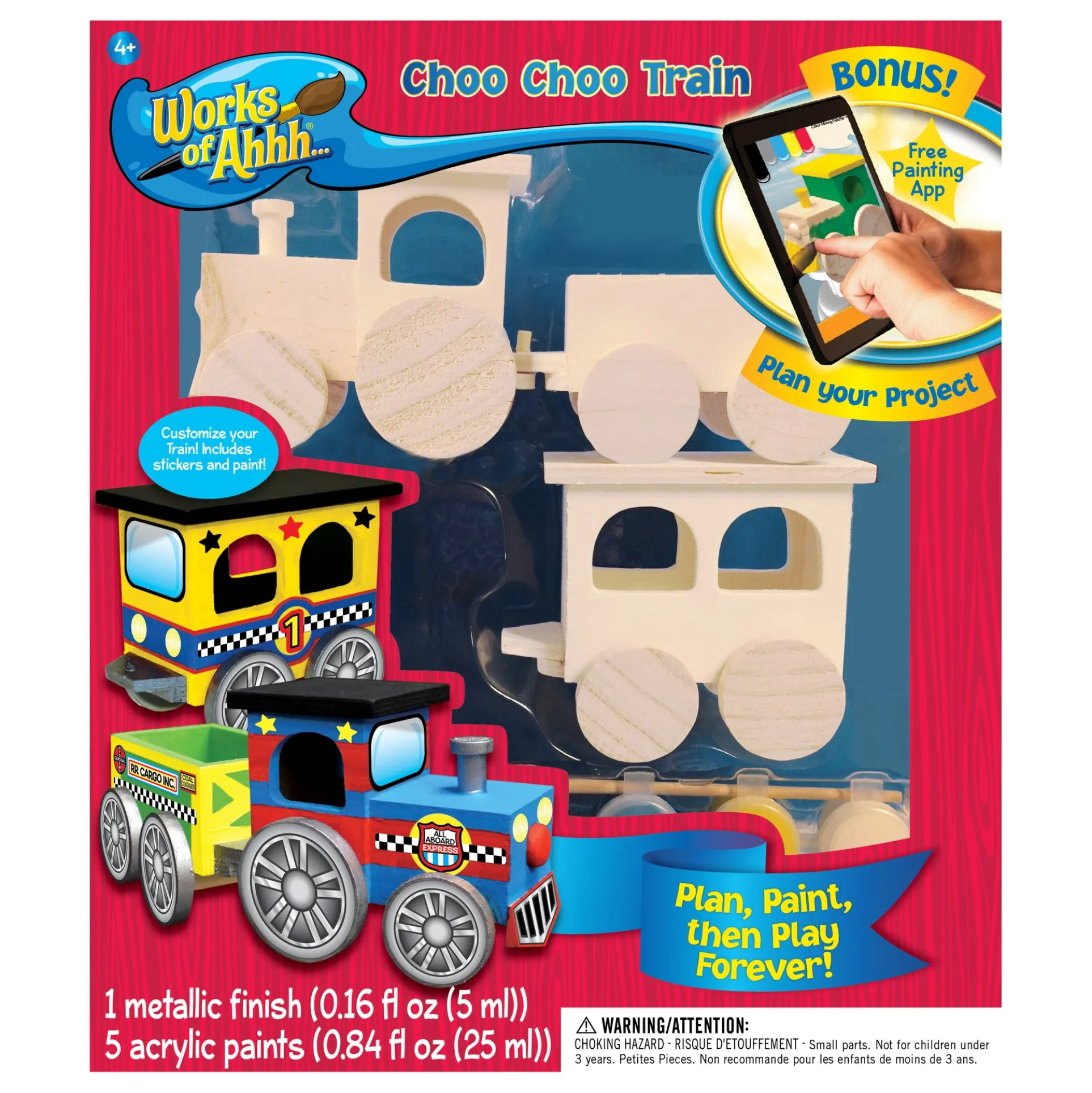Works of Ahhh Choo Choo Train Wood Painting Kit