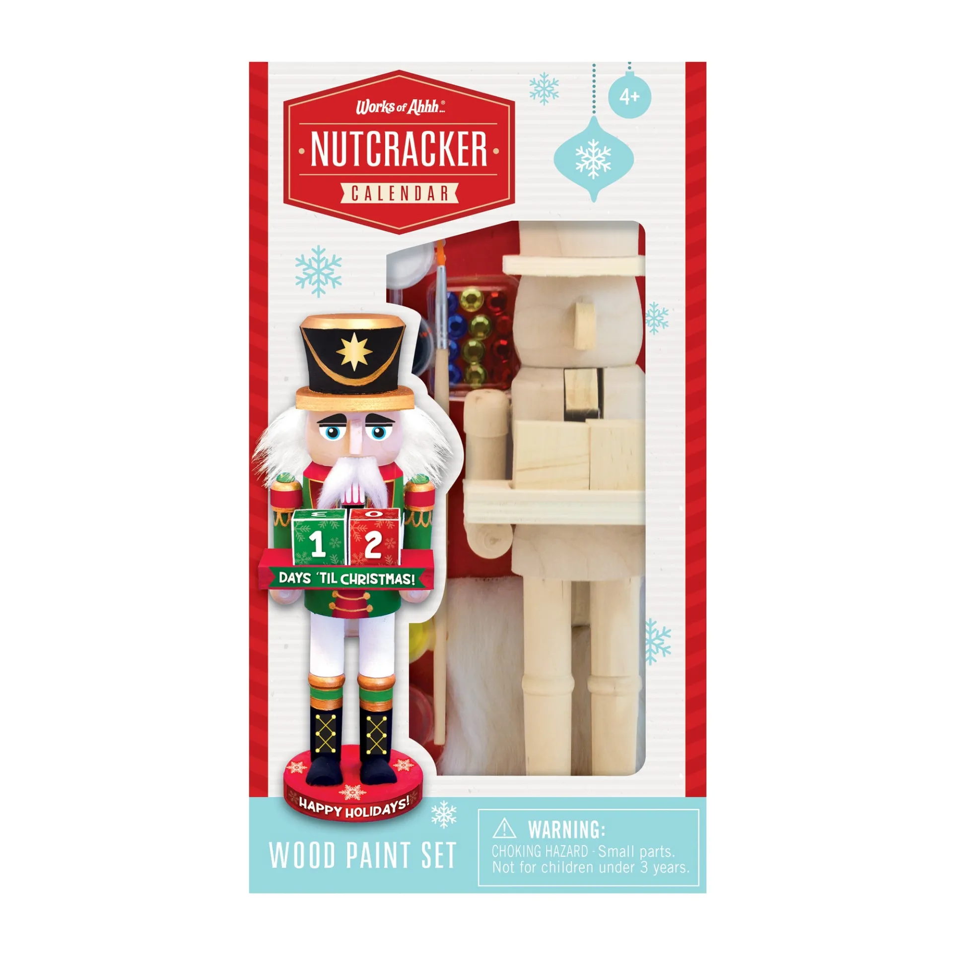 Works of Ahhh Nutcracker Calendar Wood Paint Set - Holiday Craft Kit