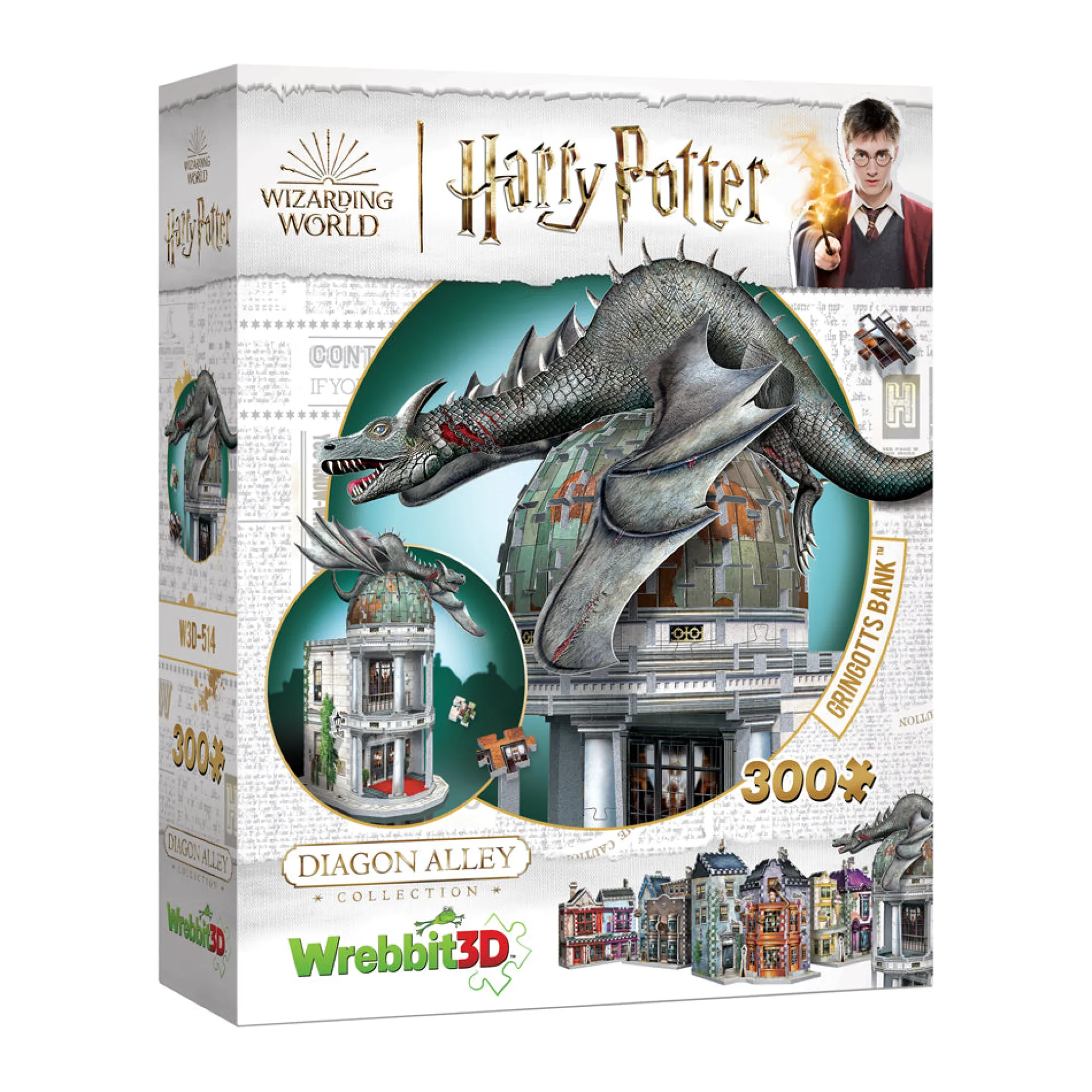 Wrebbit Harry Potter Diagon Alley Gringotts Bank 3D Puzzle - 300 Pieces