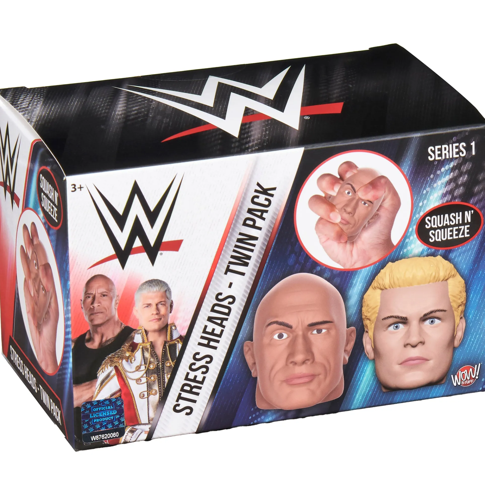 WWE Stress Heads Twin Pack - 3" Cody Rhodes & The Rock Squeeze Toys