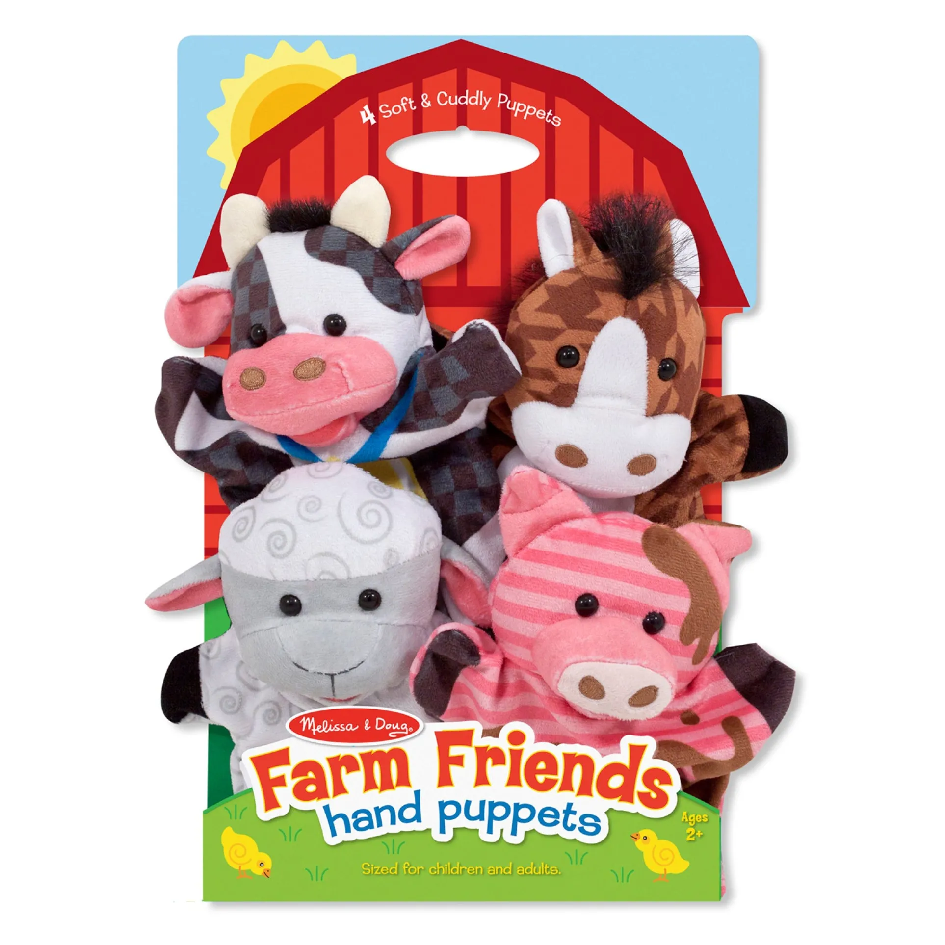 Melissa & Doug Farm Friends Soft Hand Puppets - Set of 4