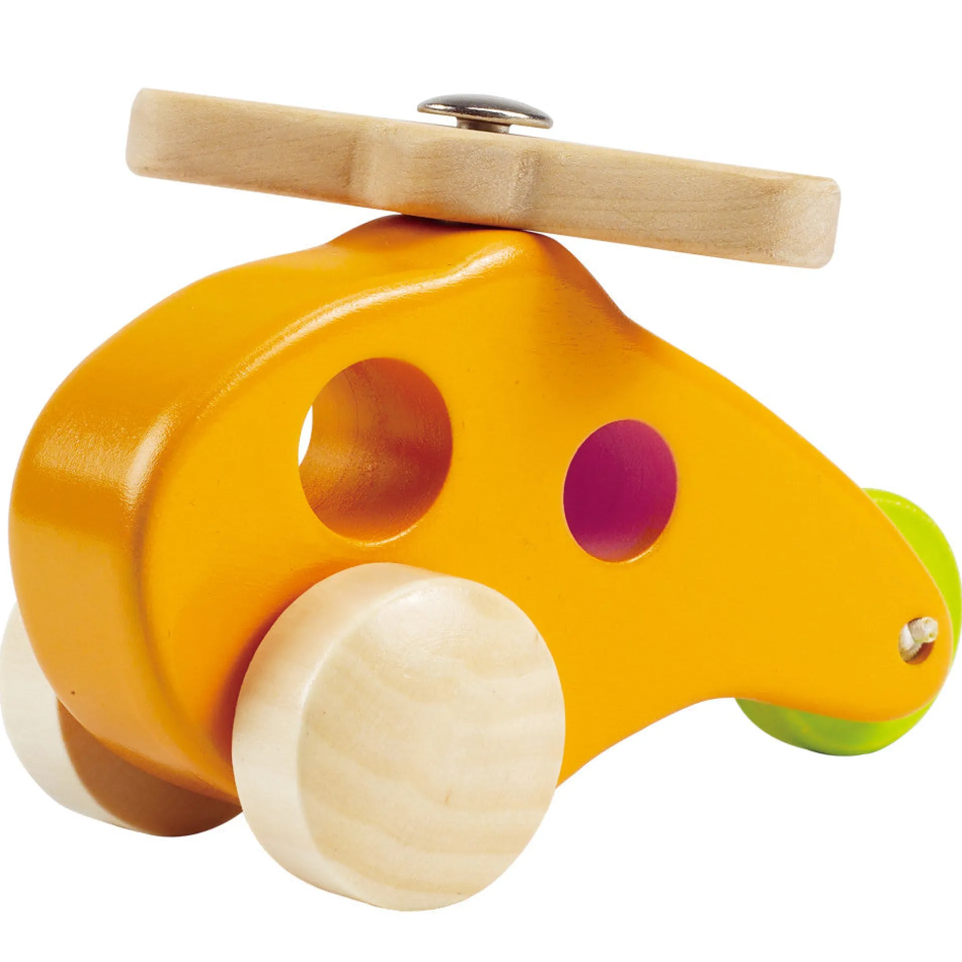 Hape Sunny Yellow Little Copter - Wooden Toy Helicopter for Toddlers