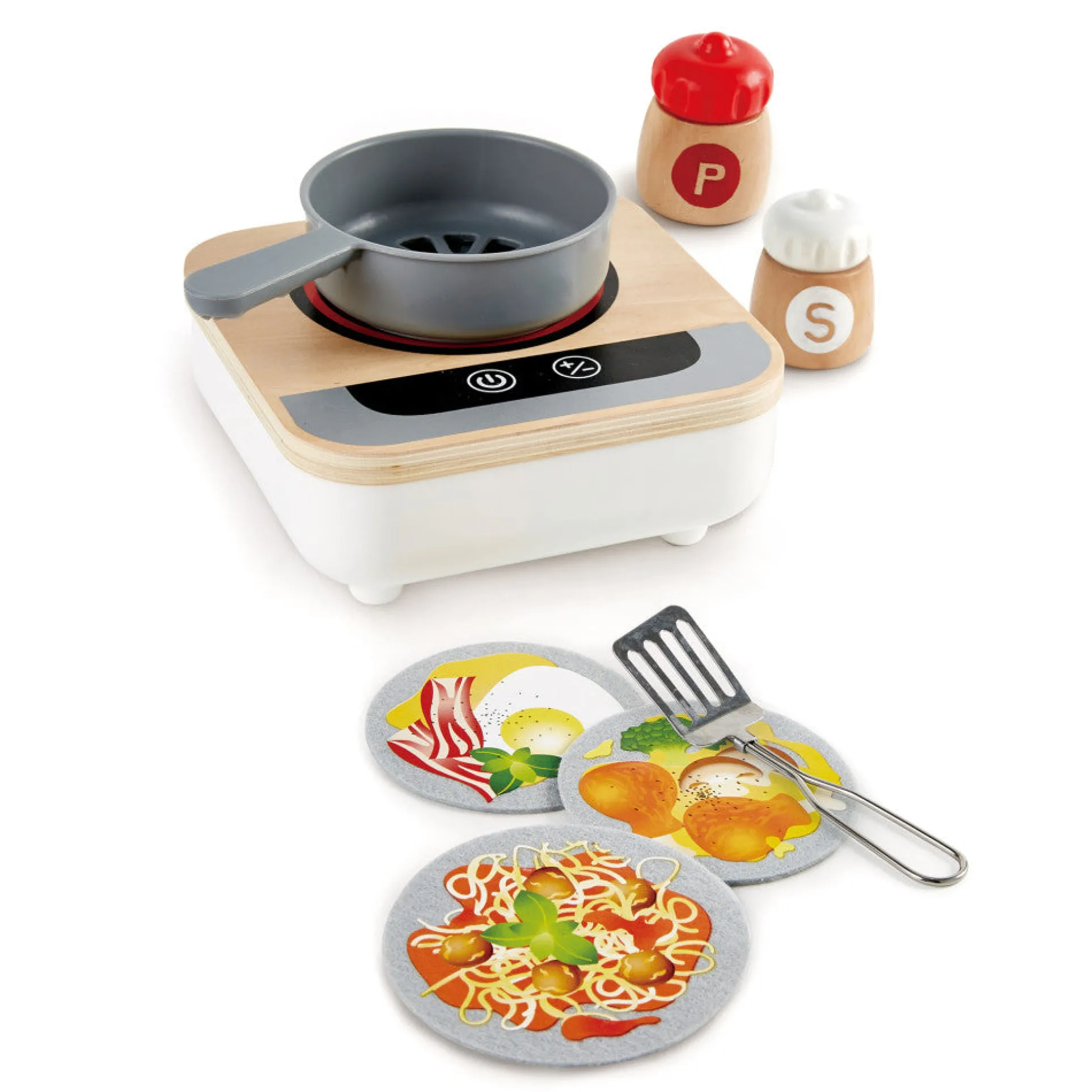 Hape Fun Fan Fryer Wooden Kitchen Playset - 7 Piece Set