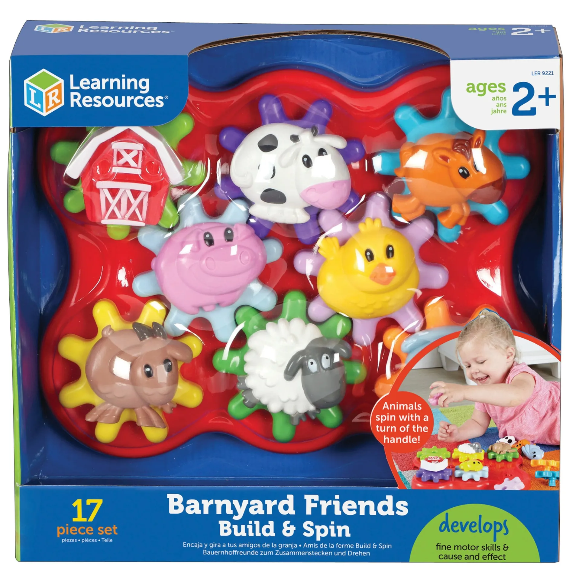 Learning Resources Build & Spin: Barnyard Friends - Interactive Gear Playset
