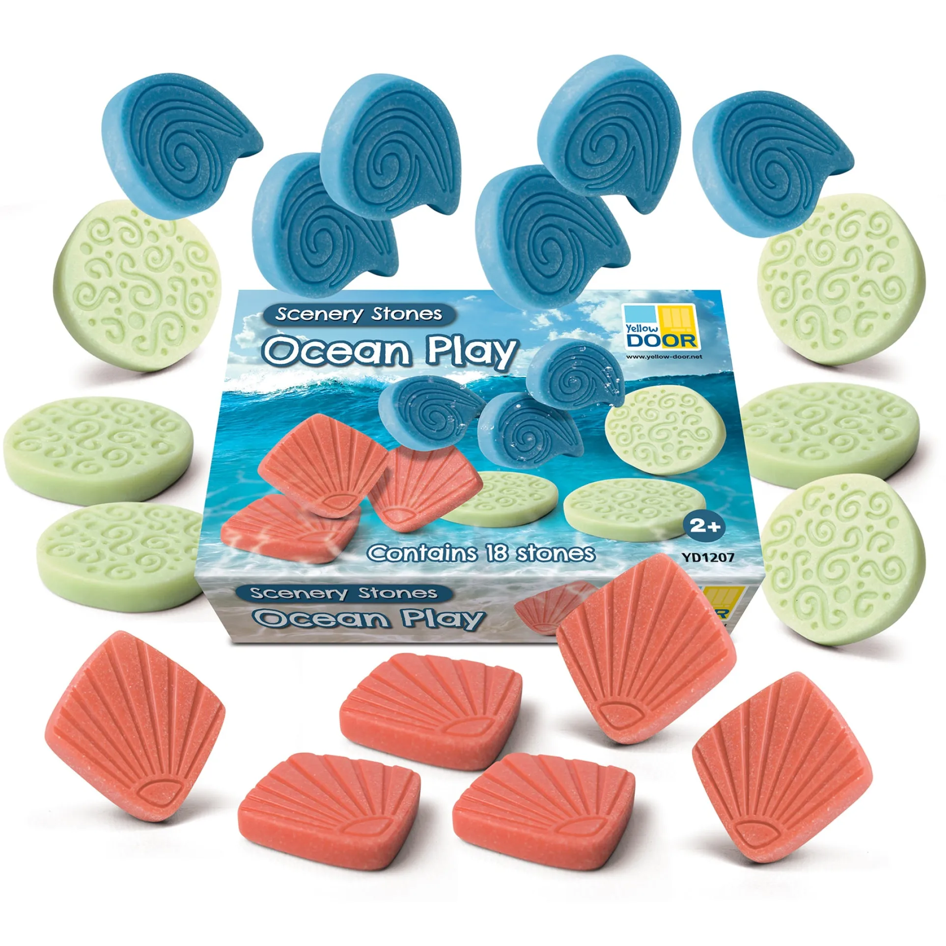Yellow Door - Ocean Play Scenery Stones - Set of 18