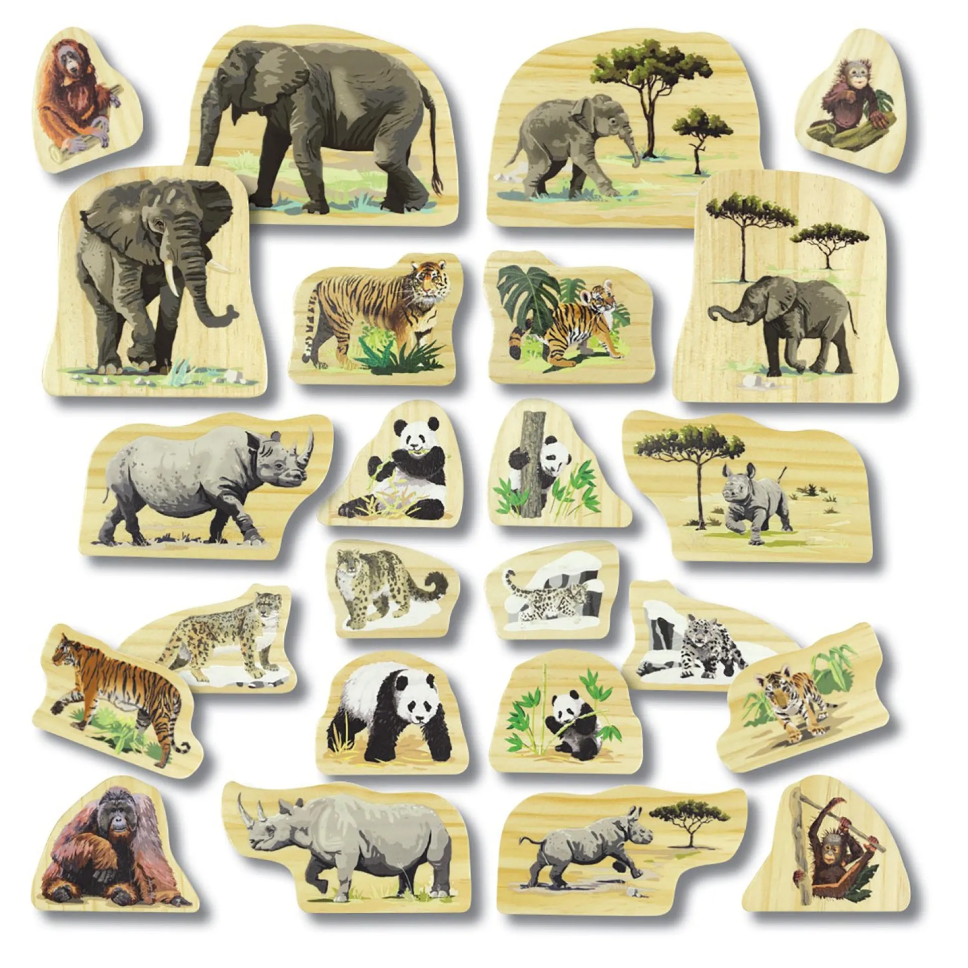 Yellow Door Endangered Animal Families Wooden Playset