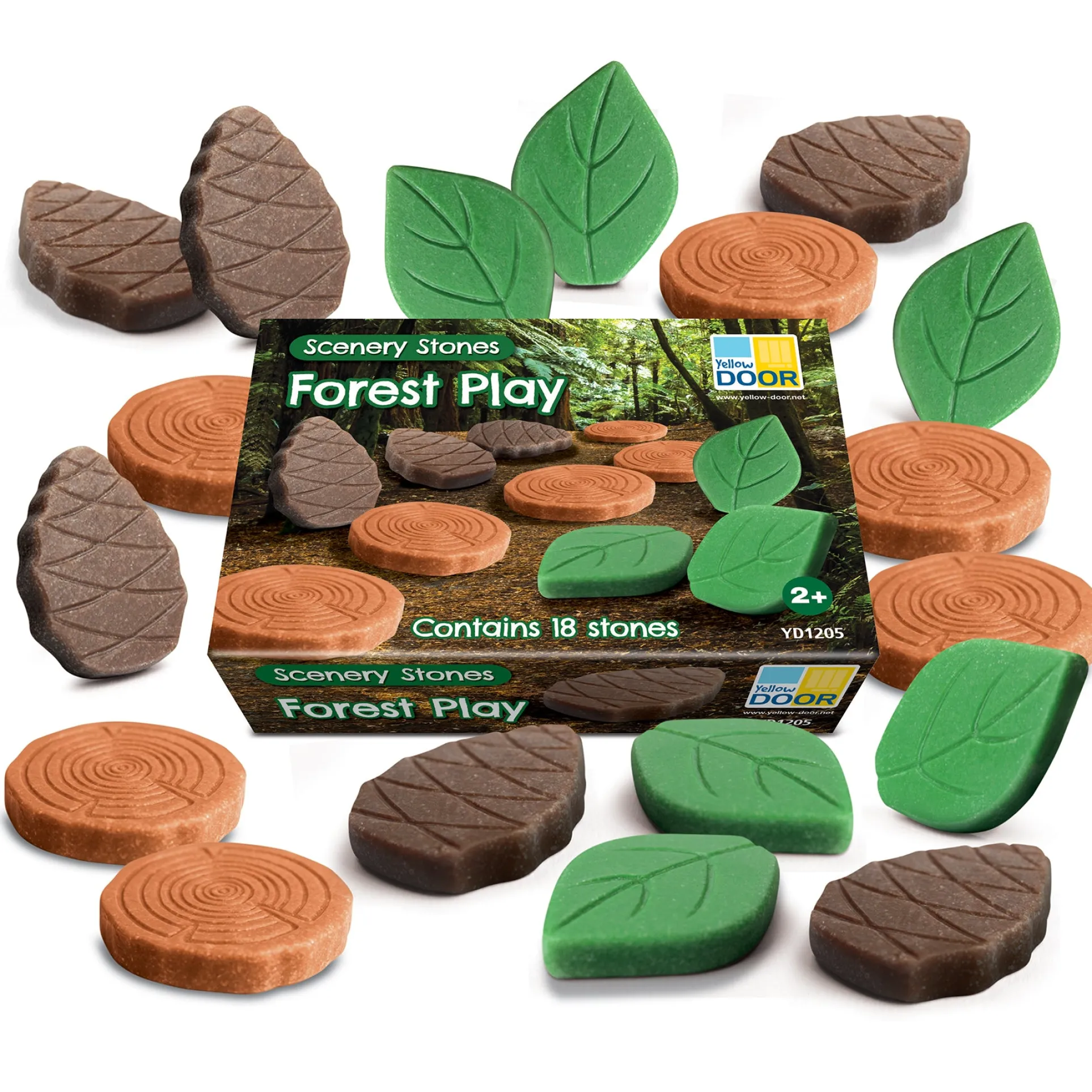 Yellow Door Forest Play Scenery Stones Set - 18 Engraved Pieces