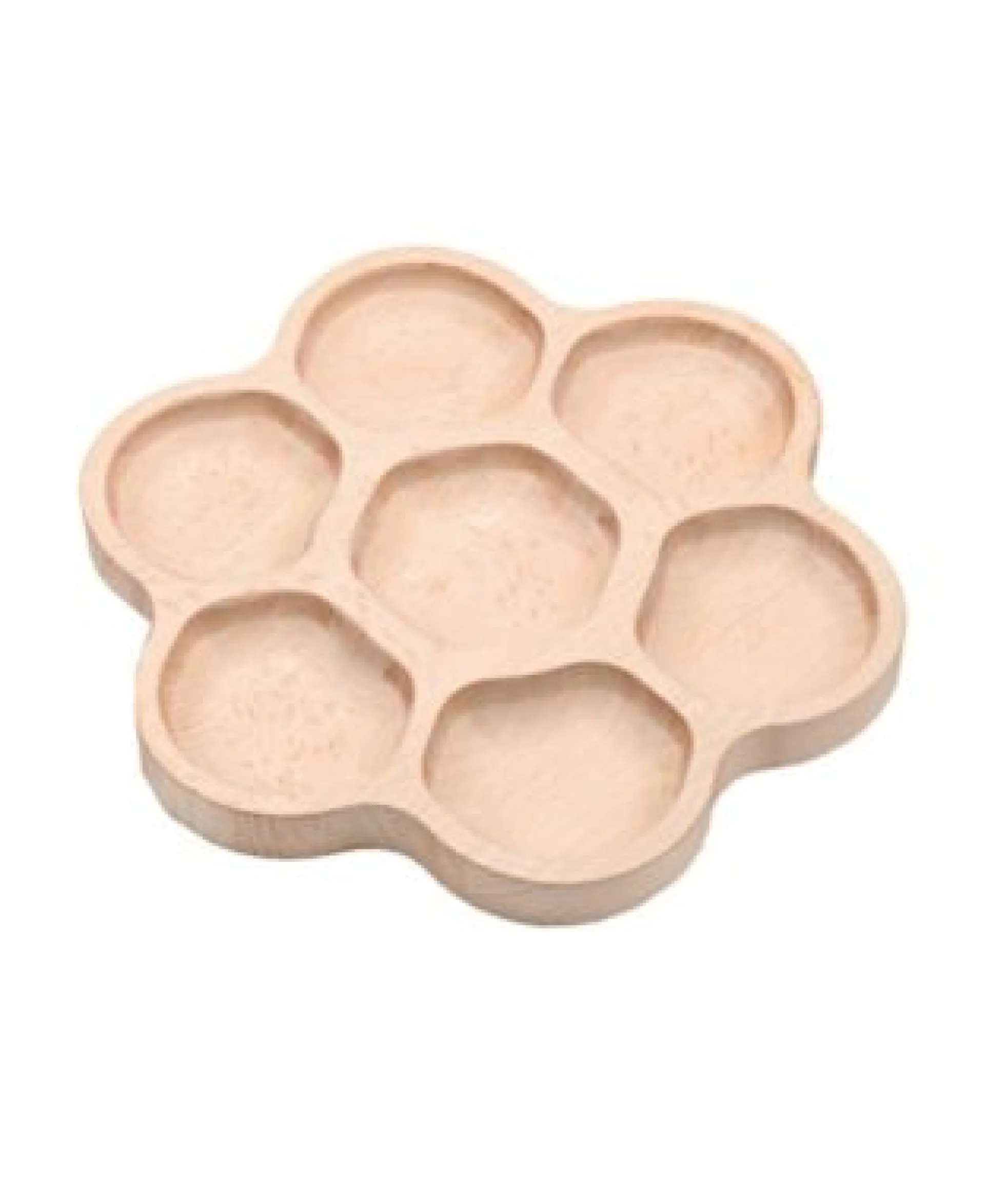 Yellow Door Natural Flower Tactile Tray - Beech Wood - 6-Section