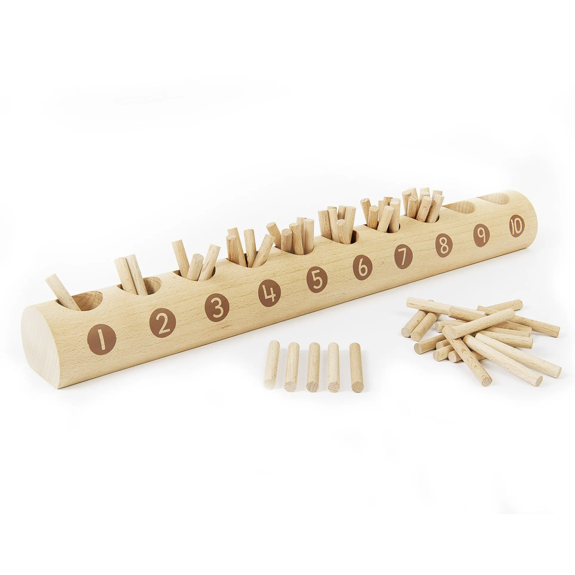 Yellow Door Natural Counting Log - Educational Wooden Toy for Toddlers