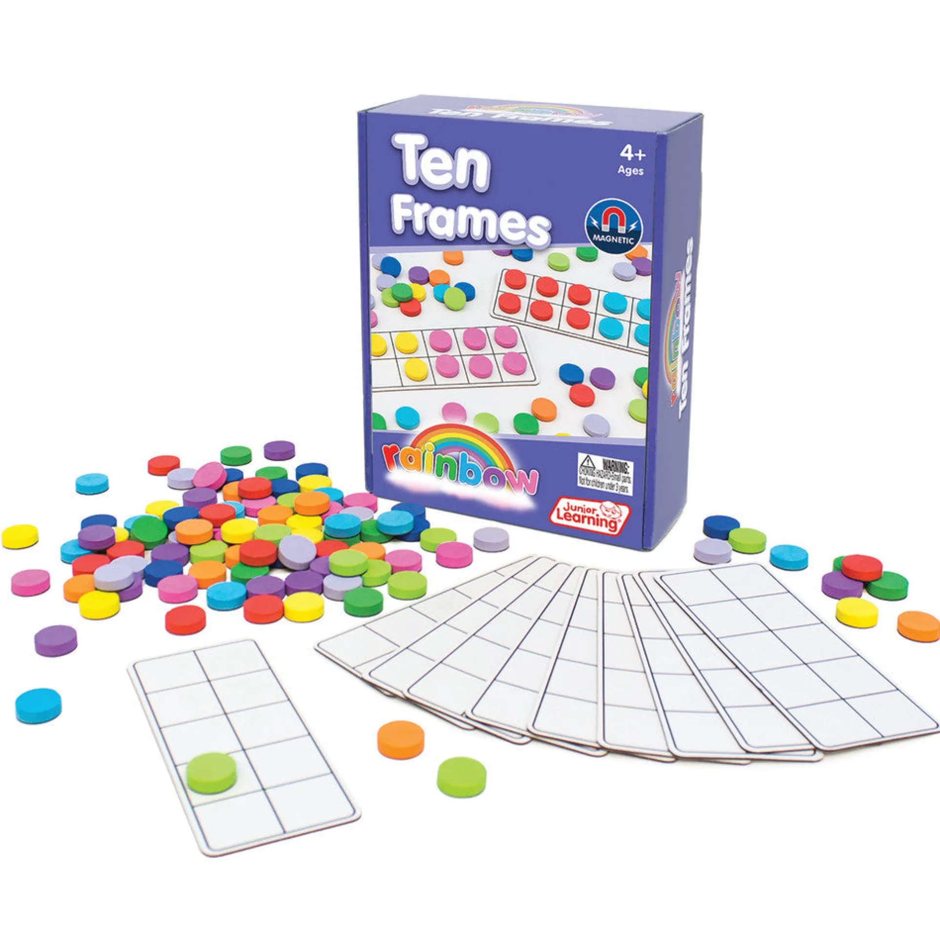 Junior Learning Rainbow Ten Frames Learning Set - Color-Coded Math Practice