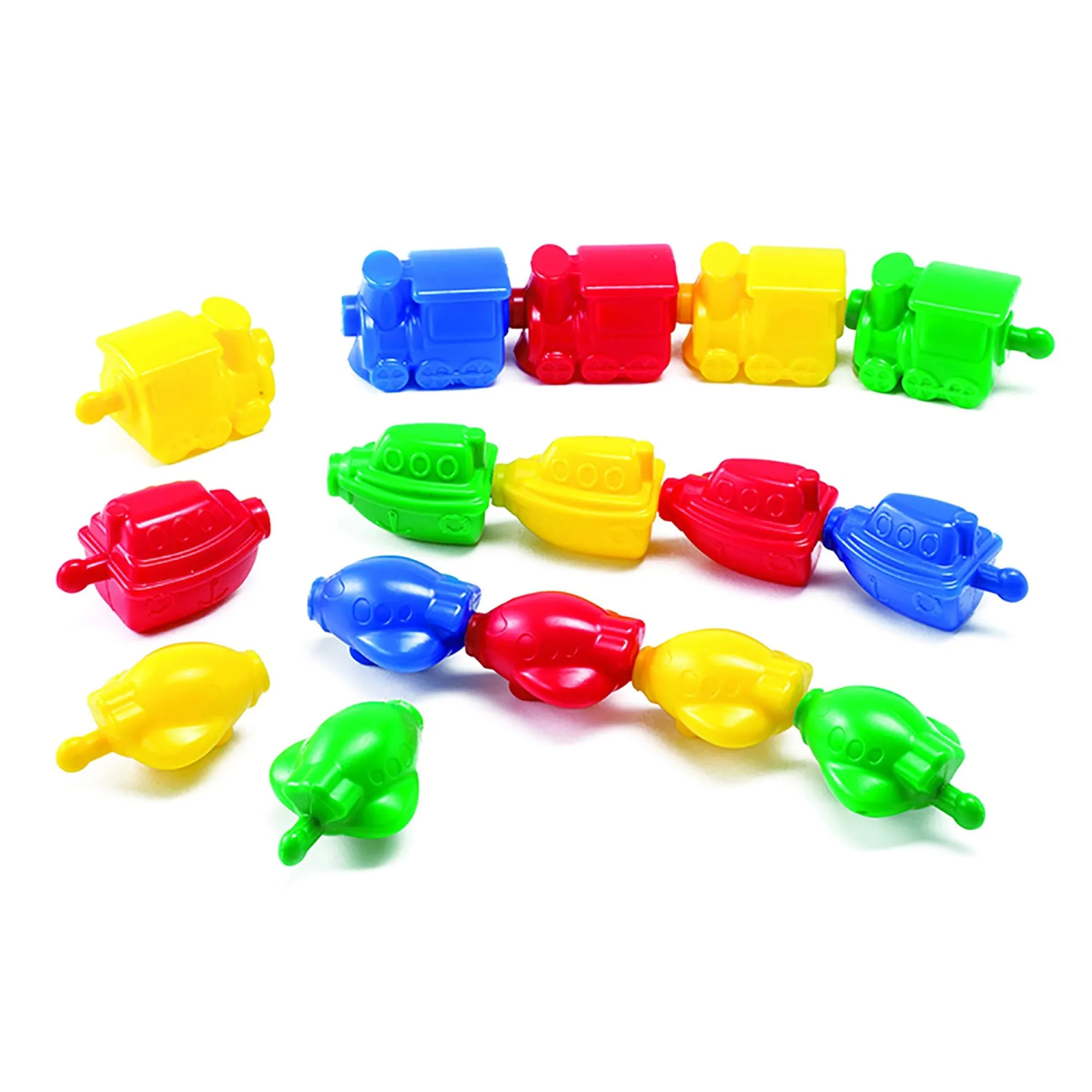 Learning Advantage Transportation Linking Blocks - Colorful Interlocking Toy Set - 36 Pieces