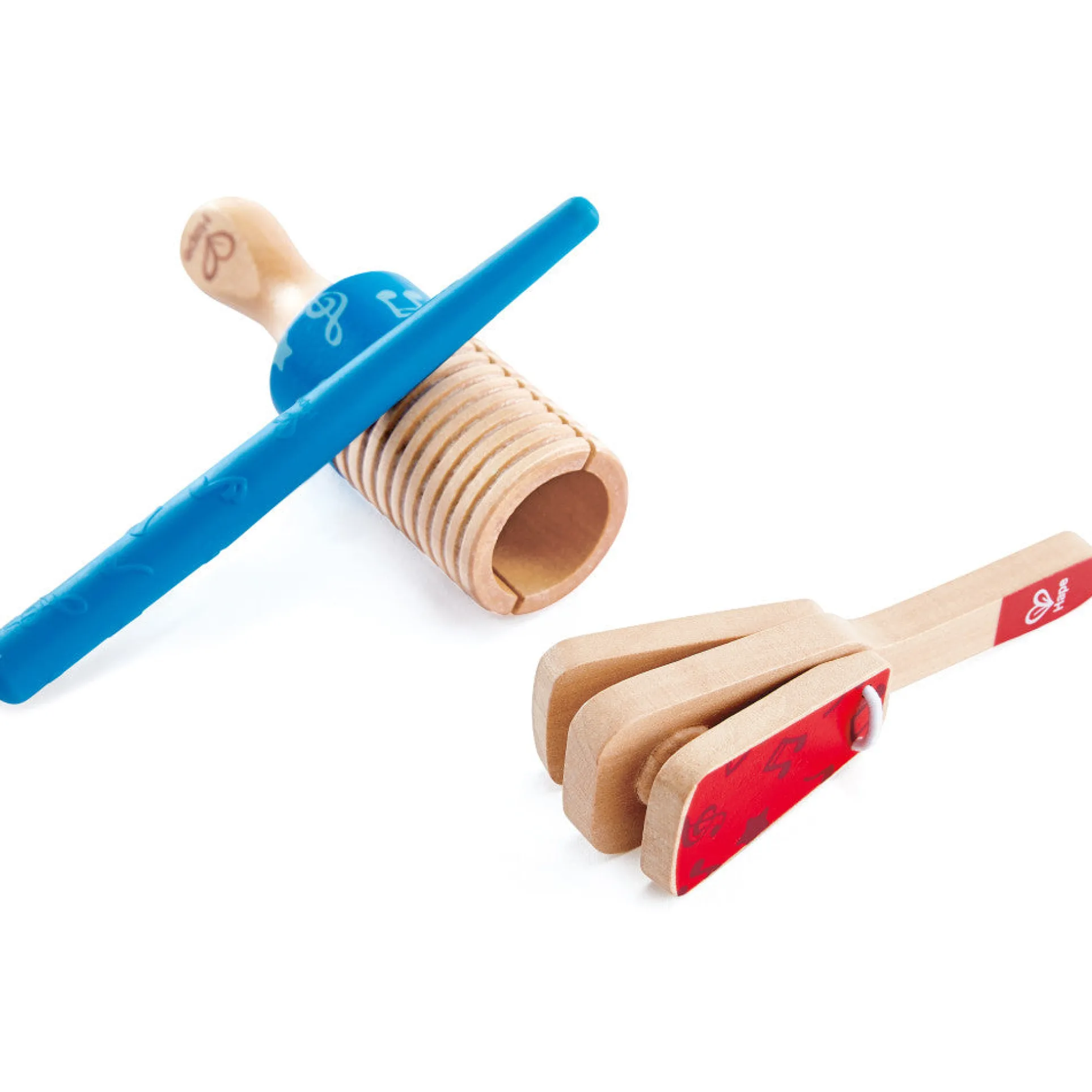 Hape Colorful Wooden Percussion Duo - Clapper & Guiro Set